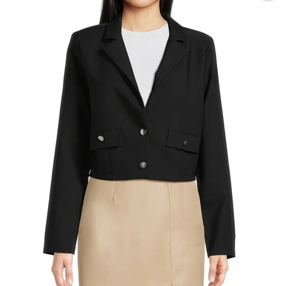 Madden NYC Black junior Cropped Jacket blazer Sz M